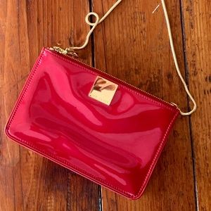 Ted Baker Hot Pink clutch with gold chain purse